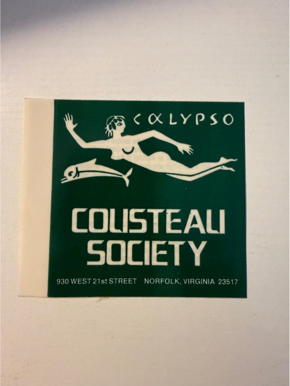 Cousteau Society Calypso Sticker Vintage - Environmental Ocean Research
